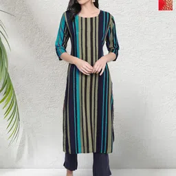 HERE&NOW Pack Of 2 Women Ethnic Motifs Printed Crepe Kurta-picture-22