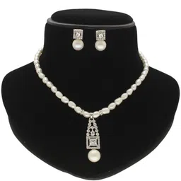 Sri Jagdamba Pearls Dealer Silver Plated CZ Stone Studded & Beaded Jewellery Set image 4