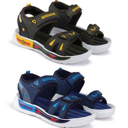 BERSACHE Boys Pack Of 2 Textured Comfort Sandals-picture-25