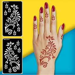 VOORKOMS Floral Mehndi Stencil Sticker-picture-31
