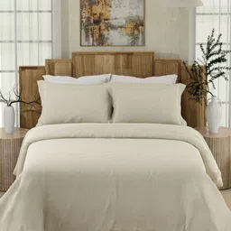 Boutique Living India Beige Geometric 300 TC King Bedsheet with 2 Pillow Covers-image-47