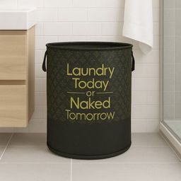 Aura Black & Yellow Printed Foldable Laundry Bag - 45 L-picture-42