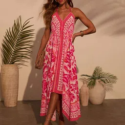 Routes by All About You Women Tropical Printed A-Line Maxi Dress image 3