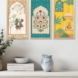 Kotart Brown & Yellow 3 Pieces Wooden Wall Paintings-picture-37