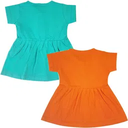 KIDEEZGUILD Girls Pack of 2 Cotton Fit & Flare Dress image 4