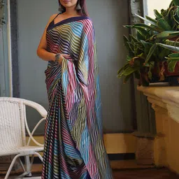 kalini MIRCHI FASHION Leheriya Poly Chiffon Leheriya Saree image 2