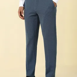 Allen Solly Men Solid Mid-Rise Regular Fit Formal Trousers image 2