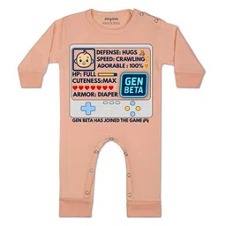 Arvesa Kids-Unisex Peach Cotton Rompers-picture-50