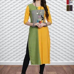 HERE&NOW Women Pack Of 3 Ethnic Motifs Printed Crepe Kurta-picture-33