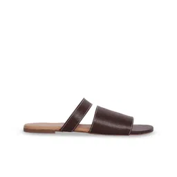 Saagah Women Open Toe Slip-On Leather Flats-picture-29
