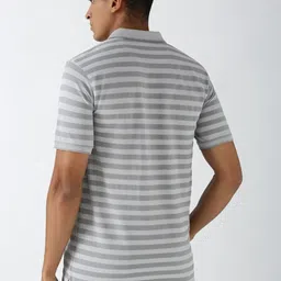 Peter England Men Striped Polo Collar Pockets T-shirt image 4