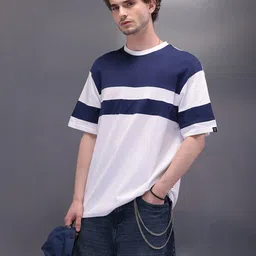 WROGN Men Colourblocked Round Neck Short Sleeves T-shirt-picture-17