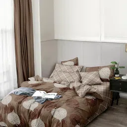 WELLNEST Brown Polyester Queen Bedsheets image 3