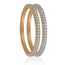 RATNAVALI JEWELS Set Of 2 Gold-Plated AD-Studded Bangles image 4