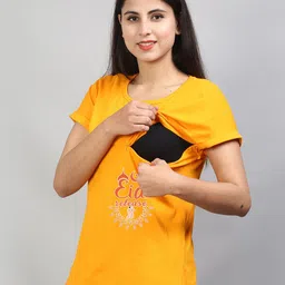 SillyBoom Graphic Printed Extended Sleeves Maternity And Feeding Cotton T-shirt image 2