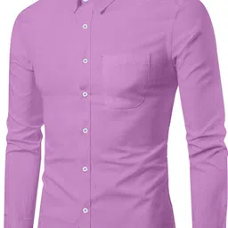 mildin Men Slim Fit Solid Spread Collar Casual Shirt-picture-18