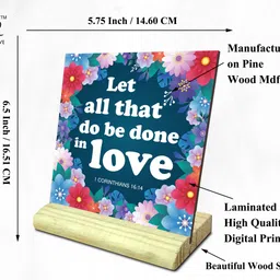 ar creative Let all that - Bible Verse Wooden Table Decorative Item Decorative Showpiece - 14.224 cm image 3
