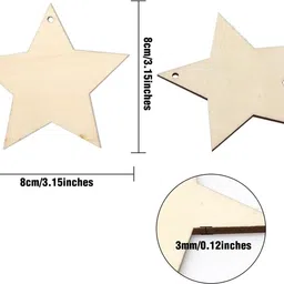 vajin Wooden Christmas Tree Ornament Hanging Ornaments Pack of 15 image 5