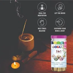 ogu luxurious Incense Stick Collection For Negative Energy Remover Agarbatti 5 in 1 Rajvadi, Manthan, Kashidhup, Heritage,Sukhad Pooja Item image 2