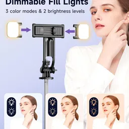 Deoxys Selfie Stick with Fill Light, Detachable Remote and Phone Tripod Stand Tripod image 2