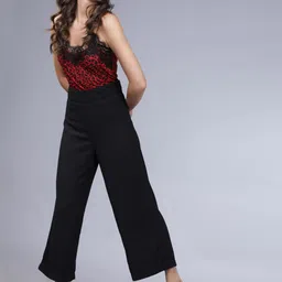 tokyo talkies Women Regular Fit Black Cotton Blend Trousers-picture-24