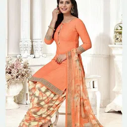 simplyethnic Semi Stitched Crepe Kurta & Churidar Material Printed-picture-11