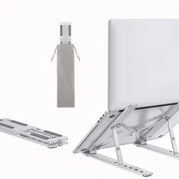 ZAXART ALUMINIUM LAPTOP STAND Floor Desktop Laptop Stand FDLS01154 Aluminium Floor and Desk Stand Laptop Stand with Adjustable Height Compatible with 26 - 35 cm Laptops-picture-12