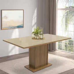 madesa Rustic 6 Seater Glass Top Dining Table in Wood Finish-picture-24