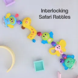 r for rabbit Jingle Safari Rattles for New Born Babies Toy Non-Toxic BPA Free (Pack of 5) Rattle image 4