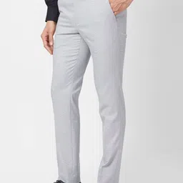 park avenue Men Regular Fit Grey Polyester Trousers image 3