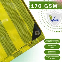 vinex 12ft X 9ft, 170GSM | Premium Water Proof Tarpaulin Sheet | 12ftby9ft Tent - For Camping, Construction Sites, Transportation Covers, Temporary Shelters image 4