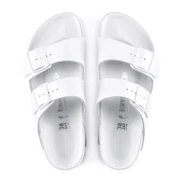 Birkenstock Unisex White Arizona Natural Leather Regular Width Two-Strap Sandals image 2