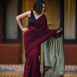 shyamali boutique Printed Handloom Cotton Blend Saree-picture-17