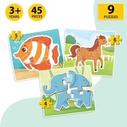 little berry Baby Puzzles for Kids (Set of 3): Jungle, Farm & Ocean Animal - Puzzle Game Toys image 2