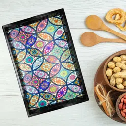 Wooden tray beautiful color print|Serving Tray|Multipurpose Tray|AHS-TRAY309_N Tray-image-89