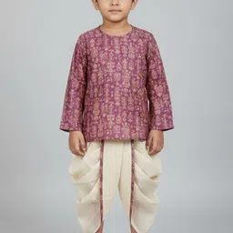 Biglilpeople Boys Ethnic Motifs Printed Regular Kurta with Dhoti Pants-picture-42
