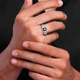 GIVA Men 925 Sterling Silver Versatile Square Finger Ring image 5