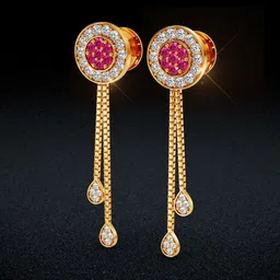 Joyalukkas 22KT Yellow Gold Diamond Earrings-image-63