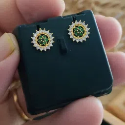 OM KRISHIV COLLECTION Floral Studs Earrings image 1