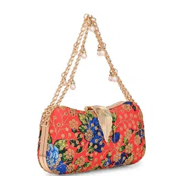 Toobacraft Embroidered Leaf Box Clutch image 2