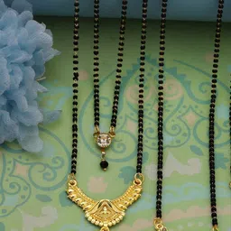 Bhanu diam Gold-Plated Brass Mangalsutra-picture-41