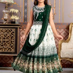 Sangria Girls Mirror Embroidered Lehenga Choli With Attached Dupatta-picture-14