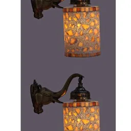 SOMIL White & Gold-Toned Textured Glass Wall Lamp-picture-21