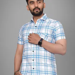 Metronaut Men Regular Fit Spread Collar Tartan Checked Cotton Casual Shirt-picture-24