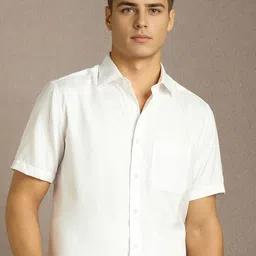 Louis Philippe Textured Spread Collar Pure Cotton Formal Shirt-picture-44