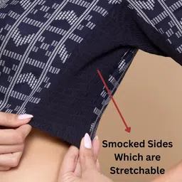 Studio Shringaar Printed Pure Cotton V-Neck Saree Blouse image 4