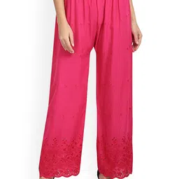 MIXFIT Women Ethnic Motifs Embroidered Palazzos-image-72