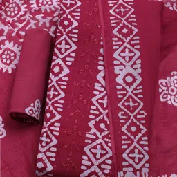 Meena Bazaar Women Printed Unstitched Kurta With Pant & Dupatta-image-75