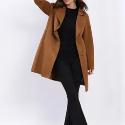 Global Republic Women Notched Lapel Single-Breasted Overcoat image 4