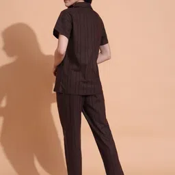 CORSICA Pure Cotton Striped V Neck Night Suit image 2